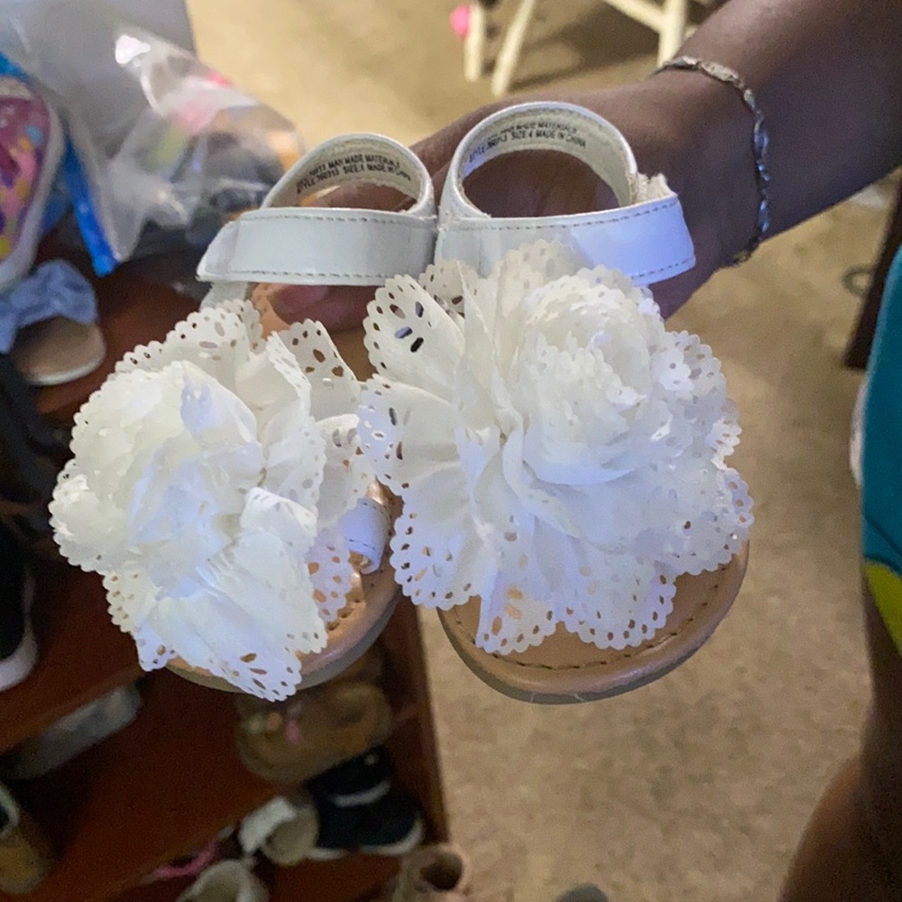 Baby white open toe sandals